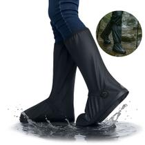 Botas Polainas Par de Galochas Contra Chuva P/ Motoqueiro Trilhas Impermeável Durável PVC Resistente Botas Polainas Par de Galochas Contra Chuva P/ Motoqueiro Trilhas Impermeável Durável PVC Resistente