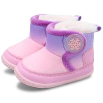 Botas quentes de inverno L-RUN para bebês meninos e meninas rosas de 2 a 3 anos