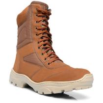 Botas Taticas Infantaria em Couro Coturno Militar PM com Palmilha de Gel Bico PVC Marrom