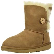 Botas UGG unissex para crianças Bailey Button II castanhas tamanho 09