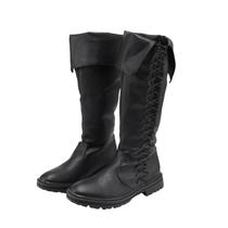 Botas UPUPCOS Medieval Viking Pirate masculinas altas pretas