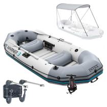 Bote Inflável Intex Mariner 3 Par Remos Bomba Capota Suporte Motor Bote Inflável Intex Mariner 3 Par Remos Bomba Capota Suporte Motor