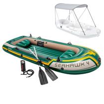 Bote Inflável Intex Seahawk 4 Pessoas 400 com Remos Capota Teto Removível Intex