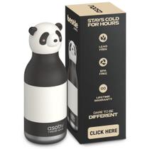 Botella Asobu Bestie de Acero Inoxidable 460ml Panda con Popote Botella Asobu Bestie de Acero Inoxidable 460ml Panda con Popote