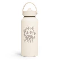Botella de Agua SANDJEST Mama Bear 946 mL de Acero Inoxidable Aislada
