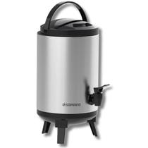 Botijão Garrafa Termica Inox 4L Com Pé Alça Torneirinha Preto Bebida Soprano