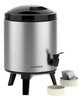 Botijão Garrafa Termica Inox 6L Com Pezinho e Torneira Tereré Agua Soprano