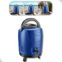 Botijão Recipiente Garrafa Térmica 9L Azul Com Pé Torneirinha Alça Invicta Botijão Recipiente Garrafa Térmica 9L Azul Com Pé Torneirinha Alça Invicta