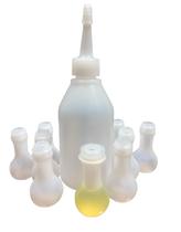 Botijas 100un Óleo De Unção Bisnaga Bico Dosador Kit