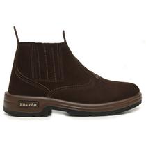 Botina Agrícola Couro Chocolate Nobuck Confortável Impermeável Botina Agrícola Couro Chocolate Nobuck Confortável Impermeável