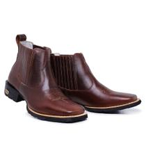 Botina Baladeiros Texana Country Masculina Couro Tabaco Com Botina Baladeiros Texana Country Masculina Couro Tabaco Com