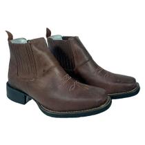 Botina Bico Quadrado Masculina Cafe Dawson Botina Bico Quadrado Masculina Cafe Dawson