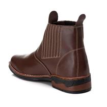 Botina Bota Chelsea Em Couro Masculina Marrom