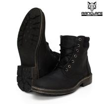 Botina Bota Coturno Masculino Couro Napa