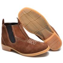 Botina Bota Country Infantil Masculina Nobuck Meninos 18 ao 36