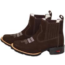 Botina Bota Country Infantil Menino Cowboy Peão 100% Couro Legitimo