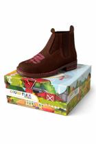 Botina Bota infantil Couro Flex feminina cafe nobuck