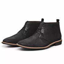 Botina Bota Masculina Couro DR06 Preta Botina Bota Masculina Couro DR06 Preta