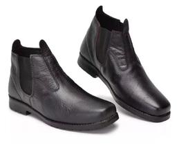 Botina Bota Masculina Couro Roça Campo Mateiro lavoura Agricultura curral