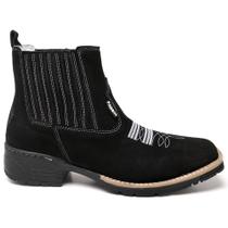 Botina Bota Texana Curta Country Masculina Nobuck Forrada