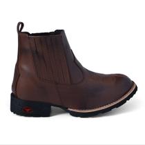 Botina Bota Unissex Solado de Borracha Bico Redondo Lisa Confort