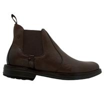 Botina Casual Masculina Anatomic Gel Confortável Couro Elástico Inverno Trabalho Fazenda Macio Reforçado