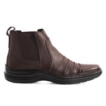 Botina Chelsea Masculina Couro Legítimo Palmilha Macia Confortável Dia a Dia Trabalho