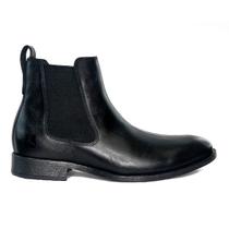 Botina Chicago Homem Linha Premium Couro Preto Calce Fácil