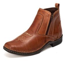 Botina Confort Masculina Em Couro Legítimo Botina Confort Masculina Em Couro Legítimo