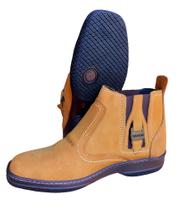 Botina Cor Amarelo Castor Mostarda Bota social Couro Nobuck Estilo Sapato casual cidade fazenda 1020 Botina Cor Amarelo Castor Mostarda Bota social Couro Nobuck Estilo Sapato casual cidade fazenda 1020