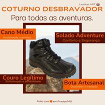 Botina Coturno Desbravador Para Trilha Couro Legítimo. Botina Coturno Desbravador Para Trilha Couro Legítimo.
