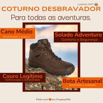 Botina Coturno Desbravador Para Trilha Couro Legítimo. Botina Coturno Desbravador Para Trilha Couro Legítimo.
