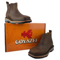 Botina Country Masculina Original Goyazes Bico Quadrado Solado Work Marrom - Ref.207405-Ck