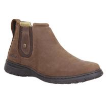 Botina Couro Marrom Bico Redondo Masculina Zebu 27777 Botina Couro Marrom Bico Redondo Masculina Zebu 27777