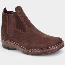 Botina Couro Moreira Espiguete Masculina - Marrom