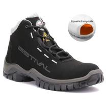 Botina de amarrar em microfibra energy b/composite preta/cinza ca 45932 estival