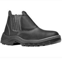 Botina de Couro Elástico Bico de Aço Preta CA: 25687 4045BELS2400LL BRACOL Botina de Couro Elástico Bico de Aço Preta CA: 25687 4045BELS2400LL BRACOL