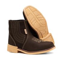 Botina De Couro Feminina Rodeio Ferreira César Vira Francesa Butina Cowboy Cavalgada Solado Látex