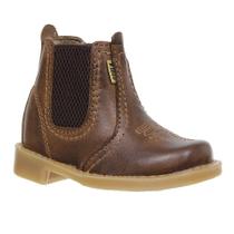 Botina de Couro Infantil Bico Quadrado Marrom F1000 29056 Botina de Couro Infantil Bico Quadrado Marrom F1000 29056