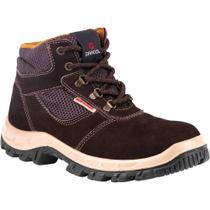 Botina de Couro Nobuck, com Cadarço, 40, Biqueira de Polipropileno e Solado Bidensidade, Marrom, Denver Pro, 4031denn4400ll Bracol