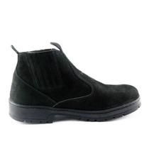 Botina de Couro Nobuck Preto Com Elástico - CHACAL Botina de Couro Nobuck Preto Com Elástico - CHACAL