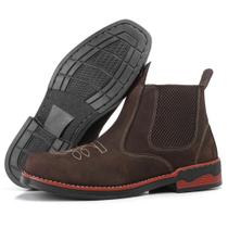 Botina de elástico masculina country rodeio estilo texana em couro