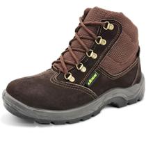Botina De Segurança Biqueira de PVC Cartom CA40102 Couro Nobuck Casual - Marrom Botina De Segurança Biqueira de PVC Cartom CA40102 Couro Nobuck Casual - Marrom