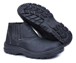 Botina De Segurança Bota Unissex 010PVC Couro Relax Bico PVC