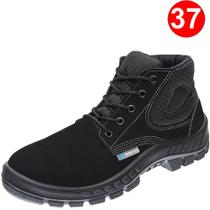 Botina de Segurança em Couro Nubuck Preto com Biqueira de Plástico Linha Trekking 50B26-CB-BP Marluvas CA 45611 Nr. 37