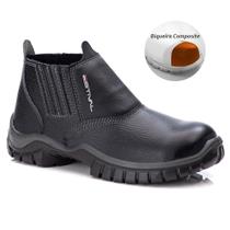 Botina de Segurança em Couro Preto Estival - WO10013S1PT - Bico Composite - CA 41535 Botina de Segurança em Couro Preto Estival - WO10013S1PT - Bico Composite - CA 41535