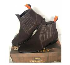 Botina Don Diego Bico Fino Ref 5000 Couro Nobuck Cor Café