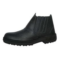 Botina Elástico Bico Aço Couro Preto Nº 43 - Imbiseg PU Antibacteriana Anti Fungo Botina Elástico Bico Aço Couro Preto Nº 43 - Imbiseg PU Antibacteriana Anti Fungo