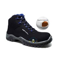 Botina en10073s2 micofibra preto e azul composite estival ca 42555