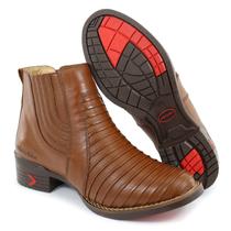 Botina Escama de Tatú Masculina Pinhão Couro Art Nobre - 2025